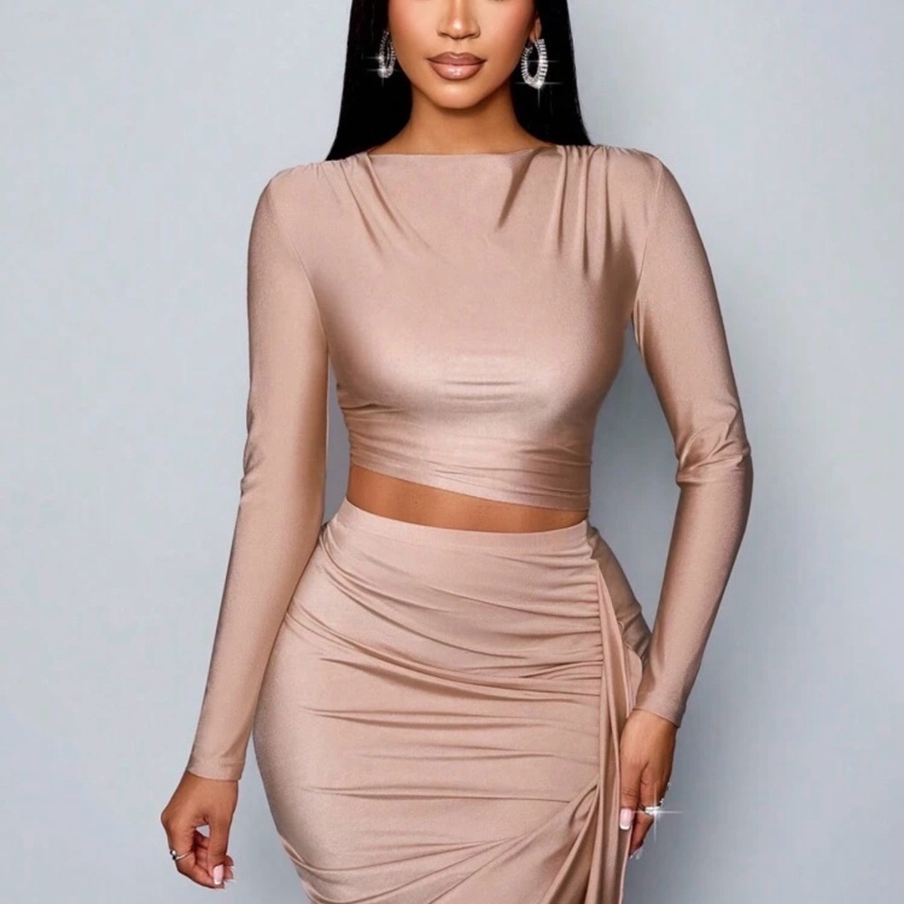 Elegant Tan Women's Skirt set